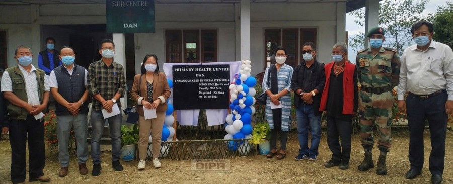 Officials during the inauguration of Primary Health Centre at Dan, ITC under Noklak district on October 26. (DIPR Photo)
